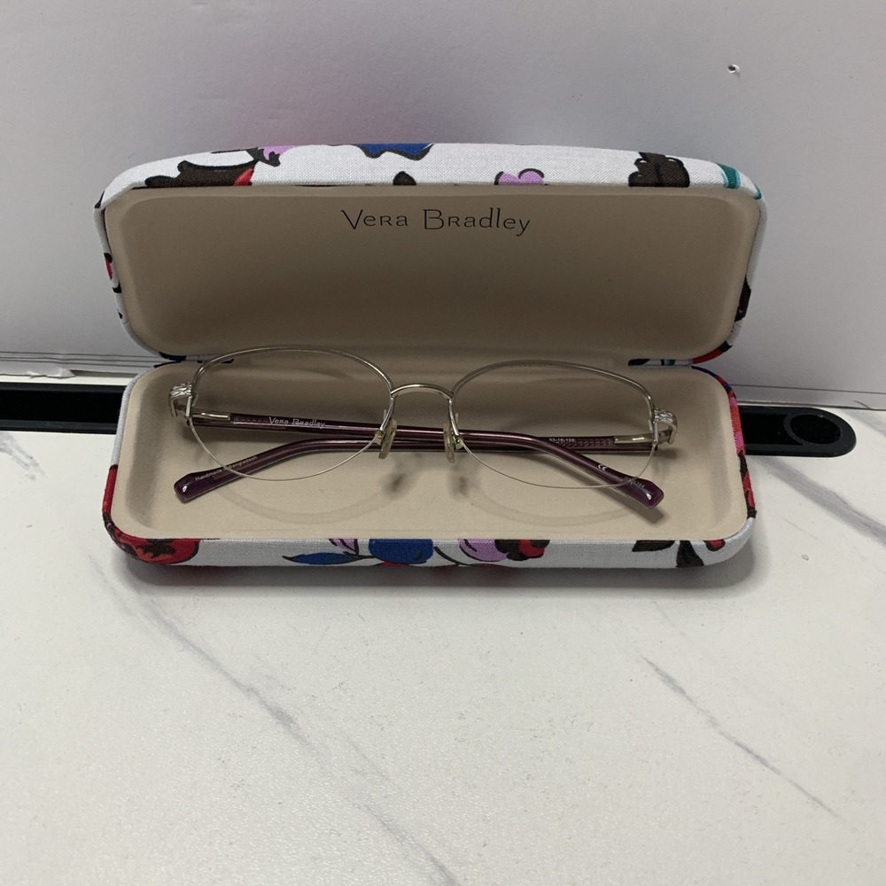 Vera Bradley Hollyhock Paisley 53-16-135 eyeglasses frames/Vineyard Floral case - Picture 9 of 9